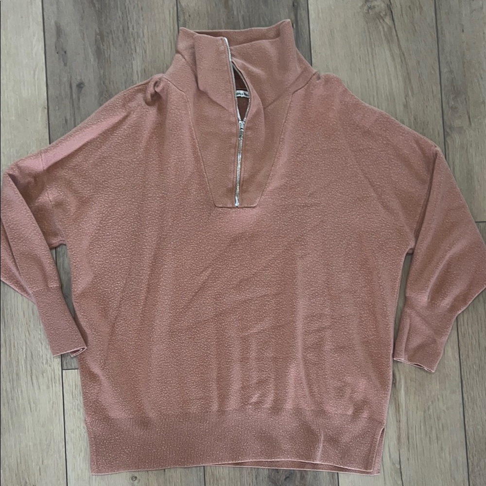 Women's Rose Sweater with Zipper Detail